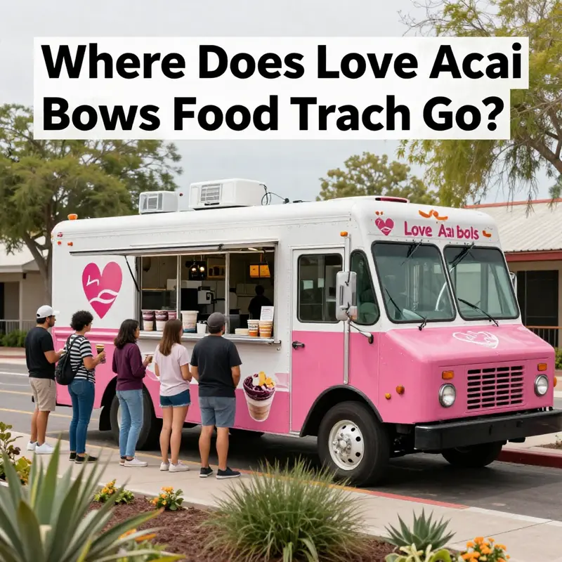 The Love Acai Bowls food truck at its fixed location in Phoenix, ready to serve delicious acai bowls.