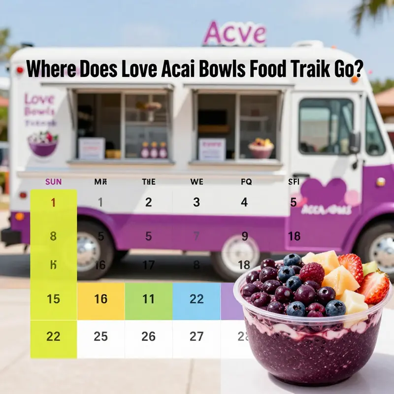 The Love Acai Bowls food truck at its fixed location in Phoenix, ready to serve delicious acai bowls.