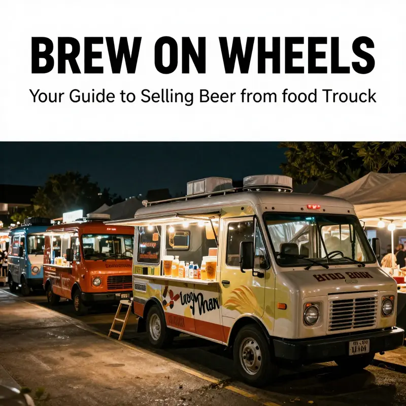 Food truck vendors serve craft beer while adhering to local regulations.