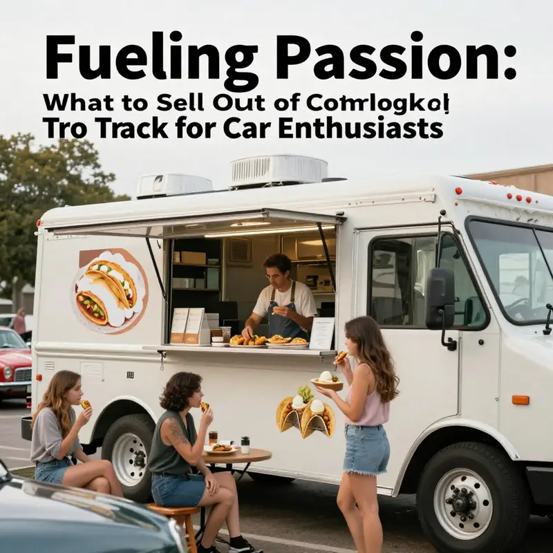 Handcrafted beverages served at a vibrant food truck, attracting car enthusiasts.