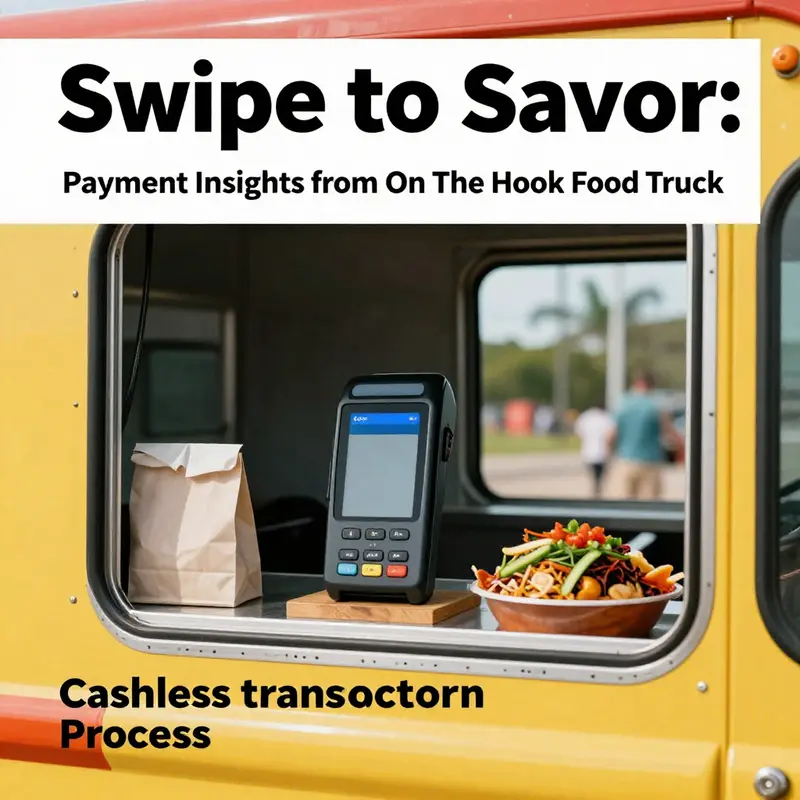 On The Hook Food Truck showcases its card payment system to enhance customer convenience.