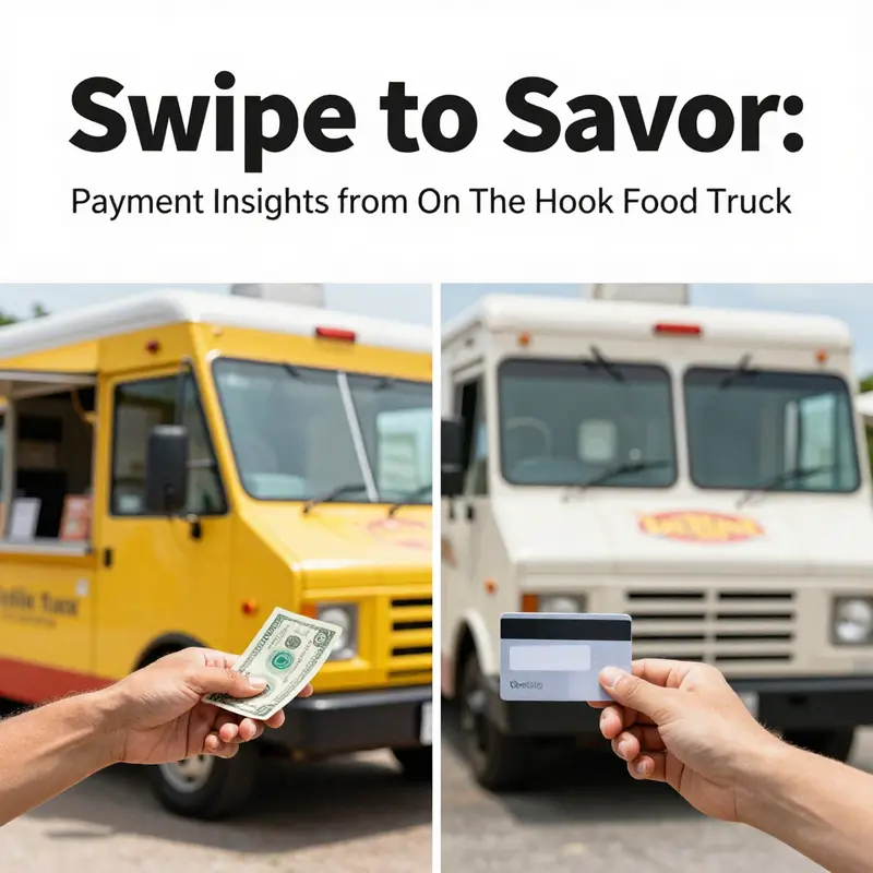 On The Hook Food Truck showcases its card payment system to enhance customer convenience.