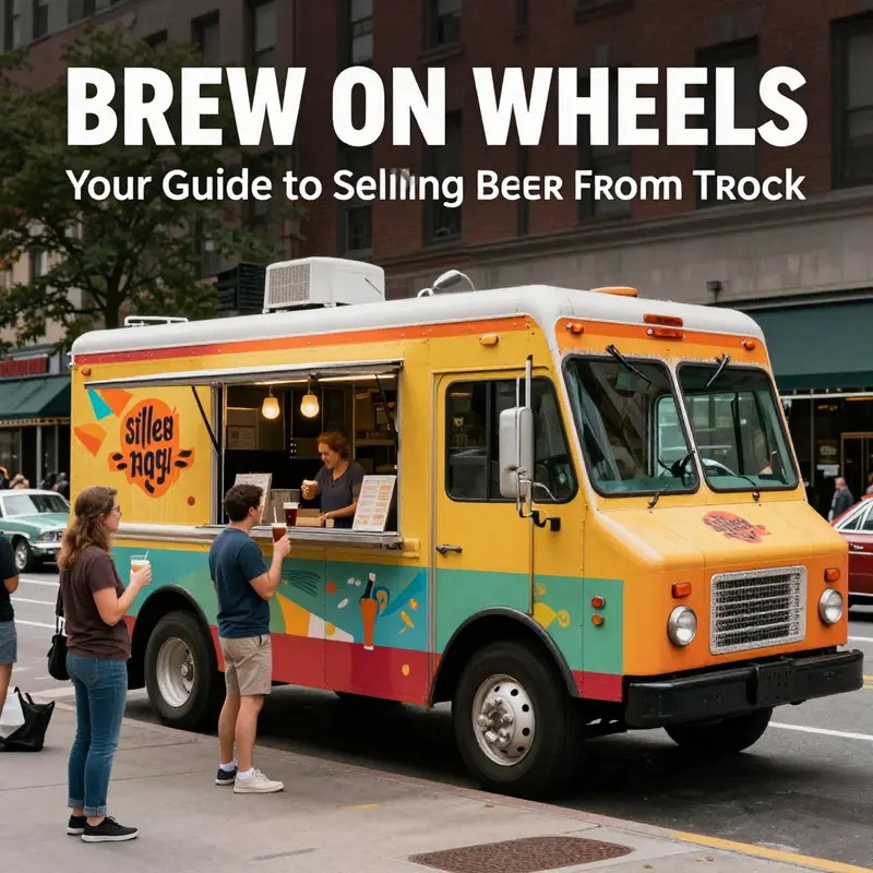 Food truck vendors serve craft beer while adhering to local regulations.