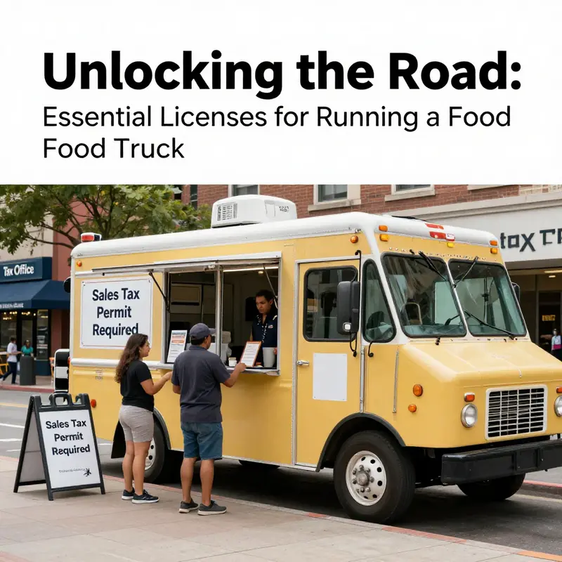 A food truck displaying its food service license, highlighting the importance of compliance for mobile kitchens.