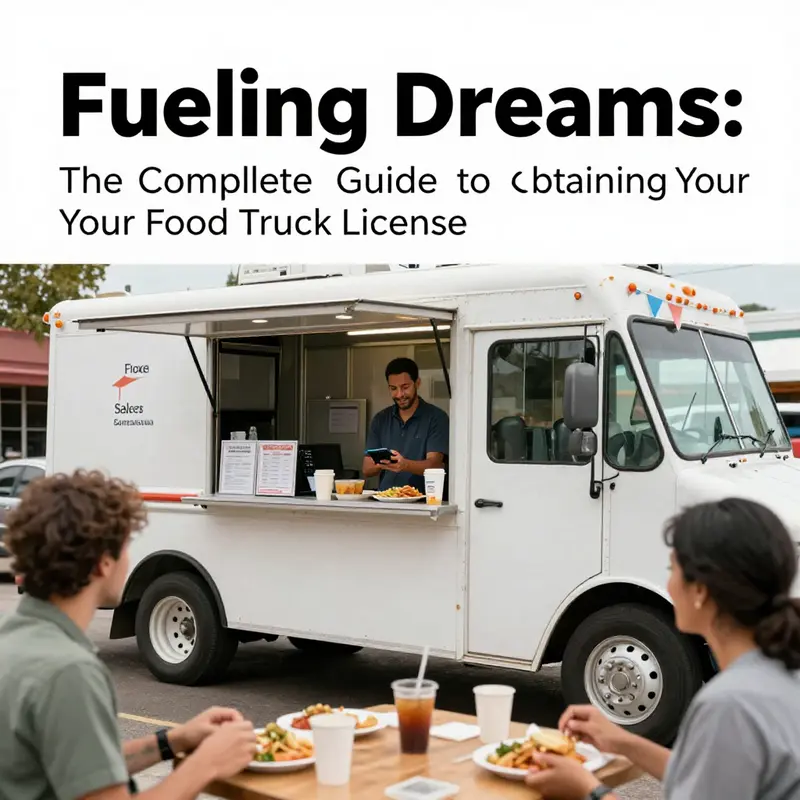 A food truck operates successfully on a bustling city street, symbolizing the requirements for obtaining a business license.