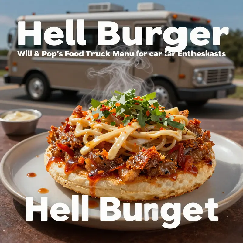 A tantalizing assortment of core burgers at Will & Pop’s Food Truck, showcasing variety and craftsmanship.