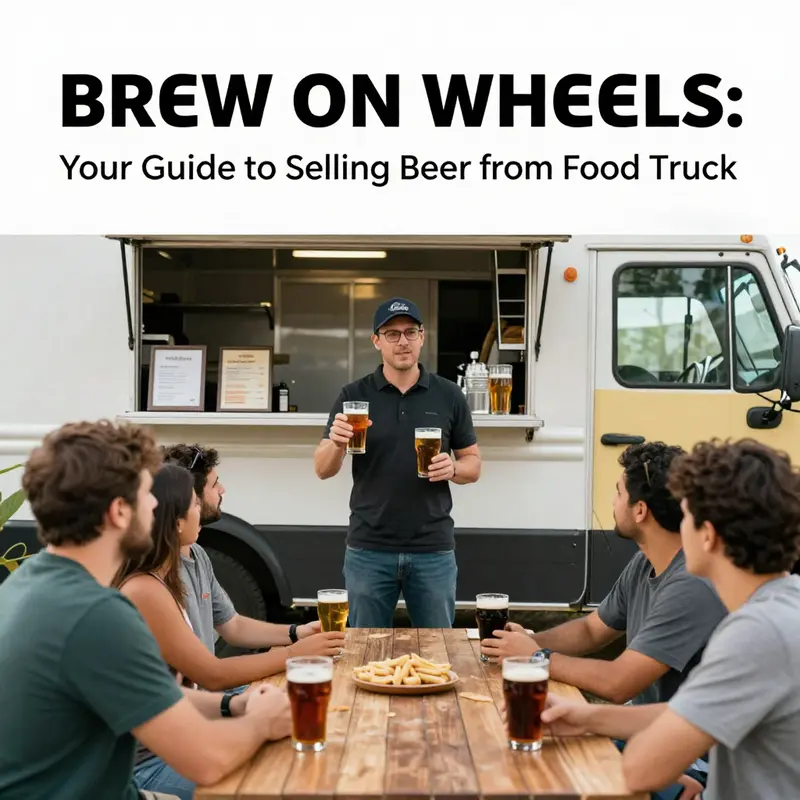 Food truck vendors serve craft beer while adhering to local regulations.