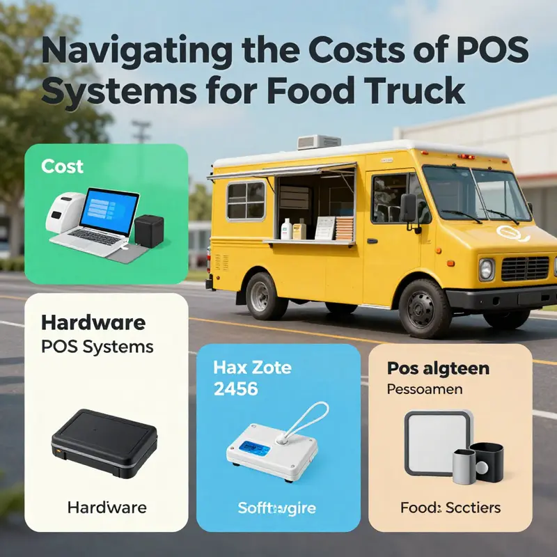 An infographic showcasing the breakdown of costs for food truck POS systems.