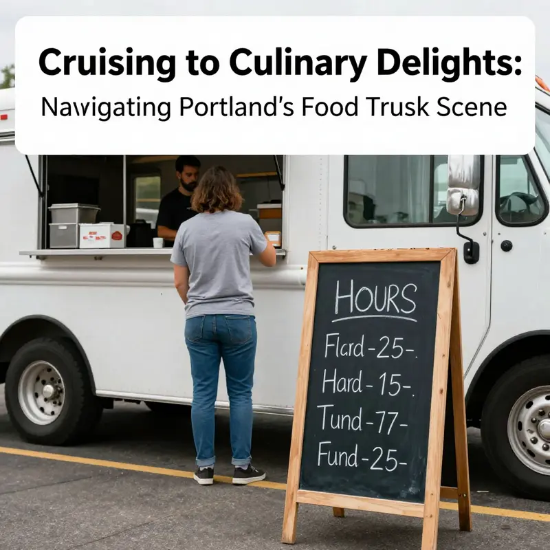 Using the Truckster app to discover nearby food trucks in Portland.
