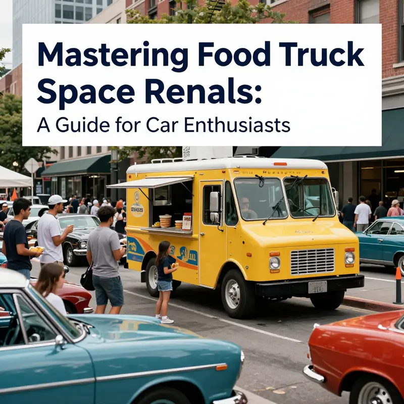 A food truck strategically located near a classic car show, attracting car enthusiasts and food lovers.