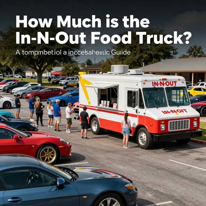 An engaging scene at a car show with the In-N-Out food truck providing catering to enthusiastic attendees.