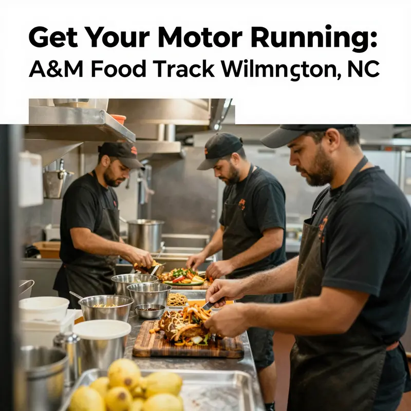 A&M Food Truck bustling with customers enjoying diverse comfort food offerings.