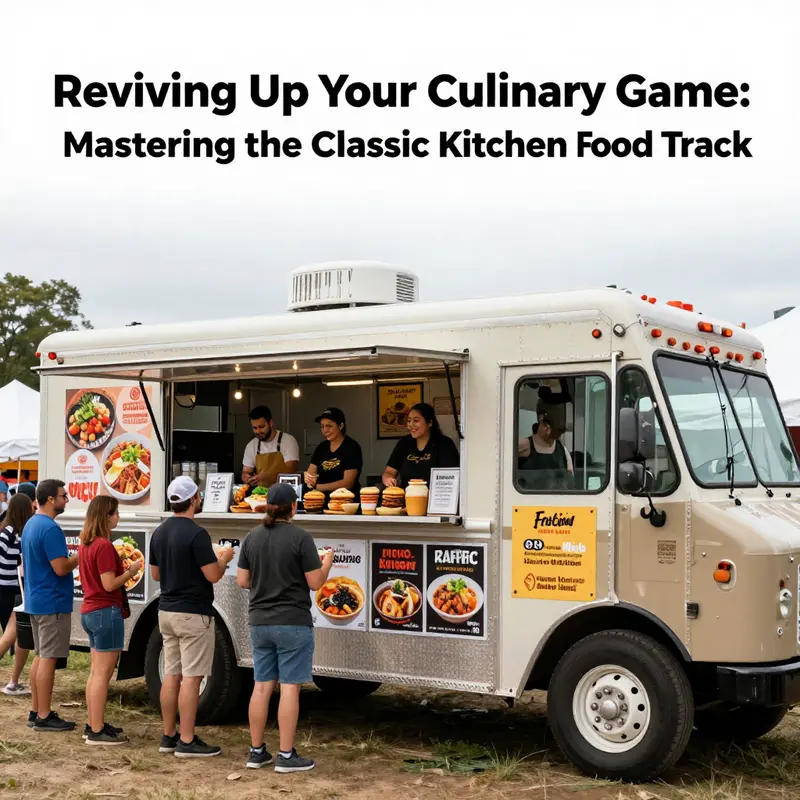 A stylish vintage food truck exterior with a modern kitchen layout, ready for culinary adventures.