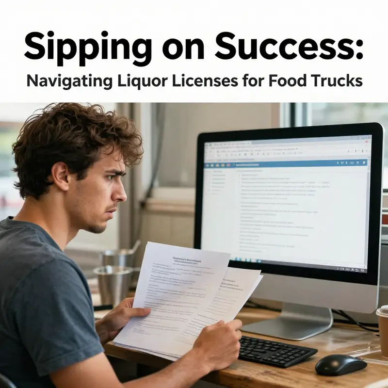 A lively food truck at a festival, highlighting the regulatory landscape for liquor licensing.
