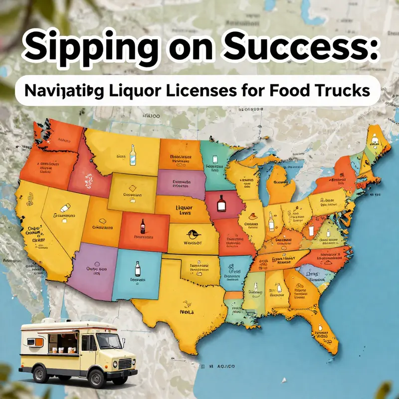 A lively food truck at a festival, highlighting the regulatory landscape for liquor licensing.