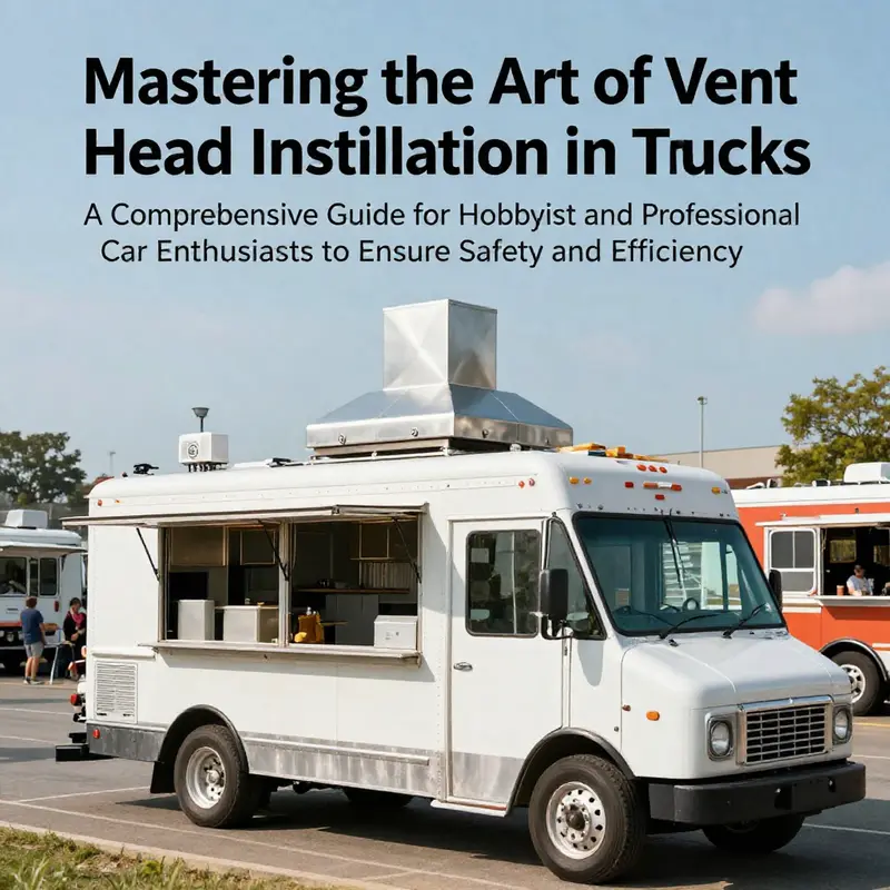 A vibrant food truck featuring a stainless steel vent hood, symbolizing culinary readiness.