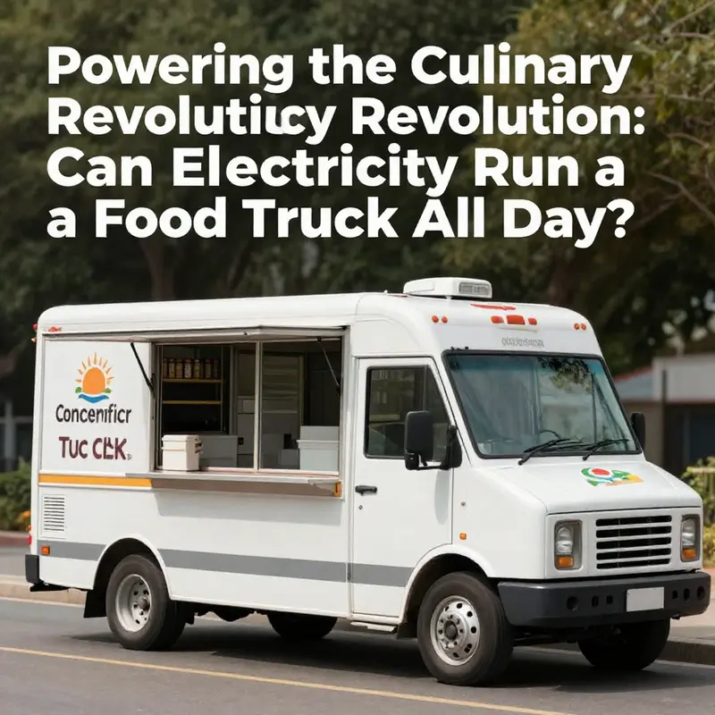 An electric food truck utilizing multiple power sources to operate throughout the day.