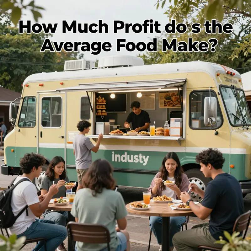 A food truck bustling with customers enjoying their meals in a lively outdoor setting.