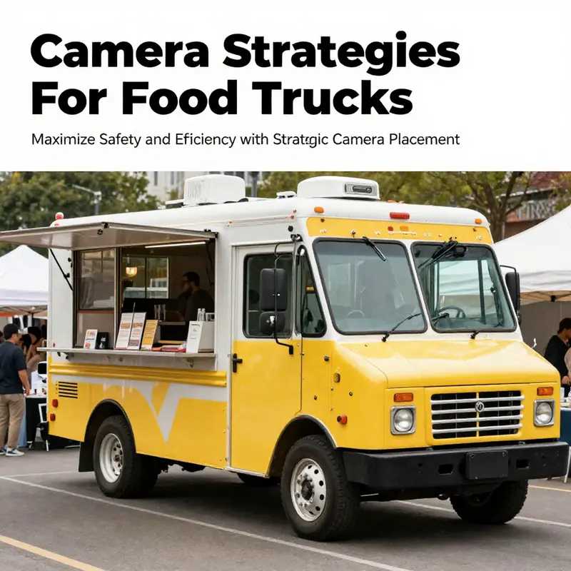 Photo of an active food truck with cameras set up for security.