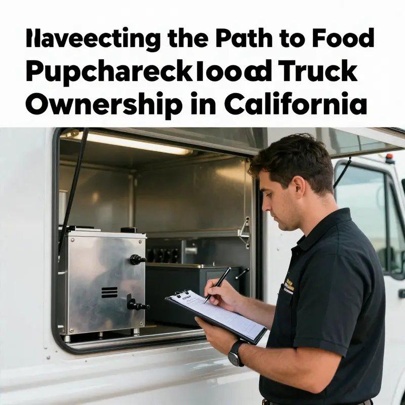 Food trucks lining up on a vibrant California street, showcasing diverse culinary offerings.