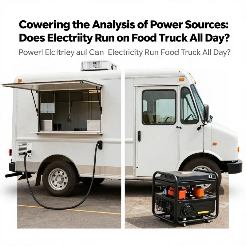 An electric food truck utilizing multiple power sources to operate throughout the day.