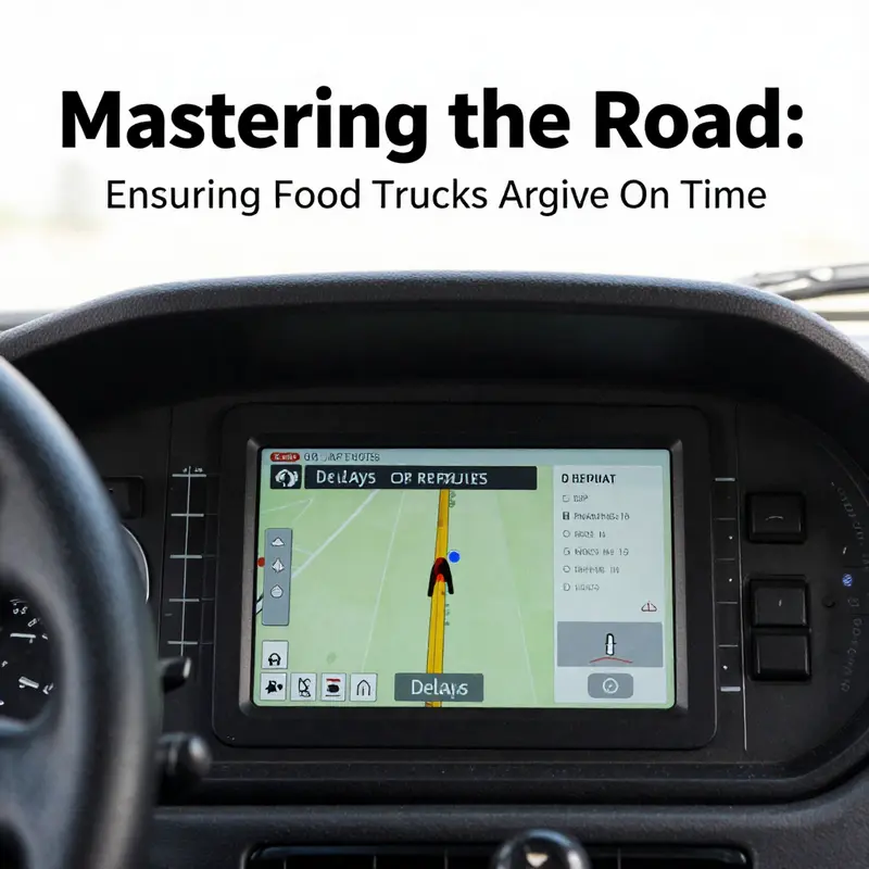 Illustration of route optimization for food truck navigation through city traffic.