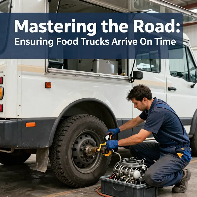 Illustration of route optimization for food truck navigation through city traffic.