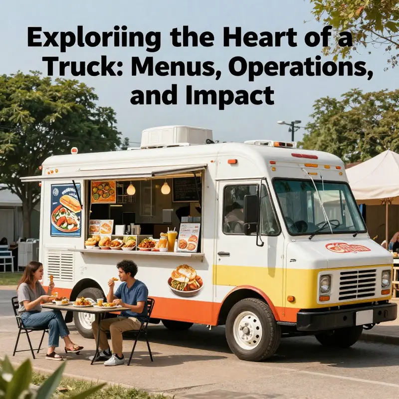 A food truck in a scenic spot, surrounded by people enjoying their meals and the atmosphere.