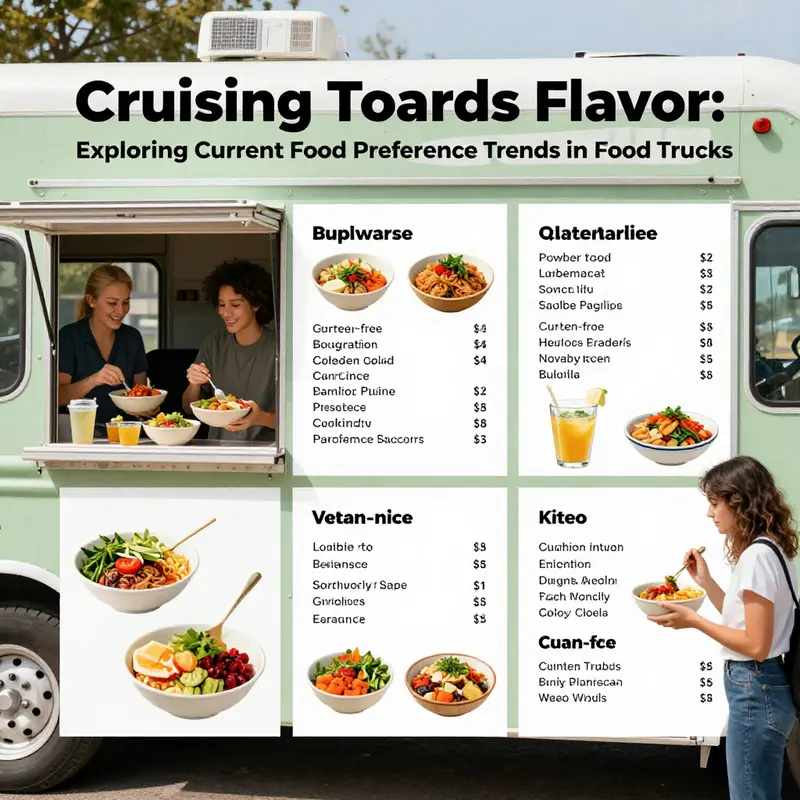 An illustration of sustainability in food trucks, emphasizing eco-friendly practices and local sourcing.