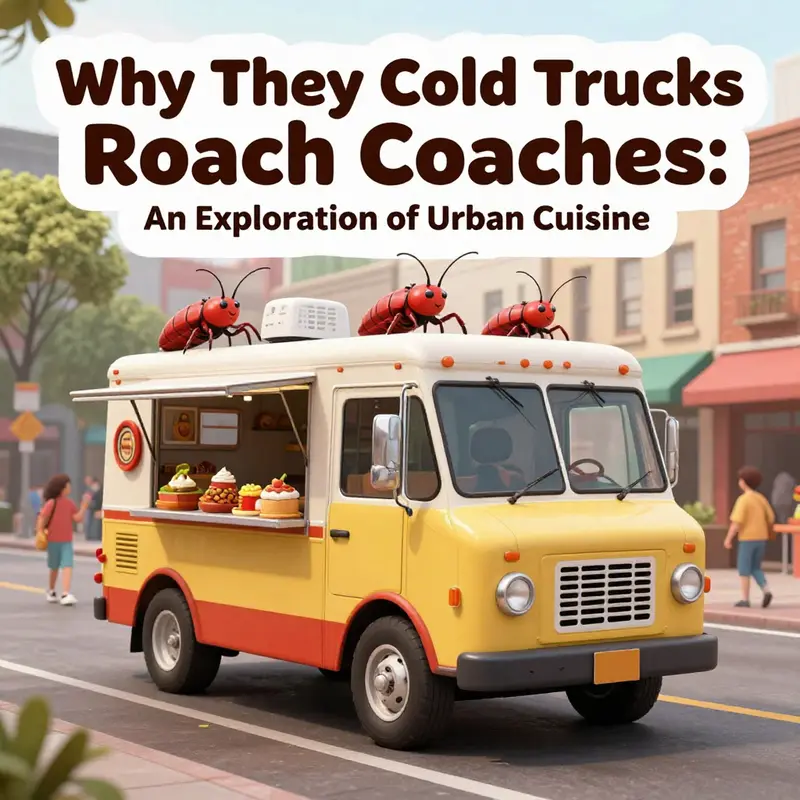 A humorous take on an old food truck, embodying the playful spirit behind the term ‘roach coach.’
