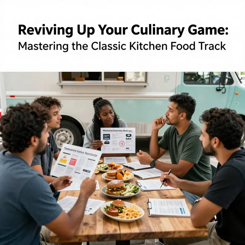 A stylish vintage food truck exterior with a modern kitchen layout, ready for culinary adventures.