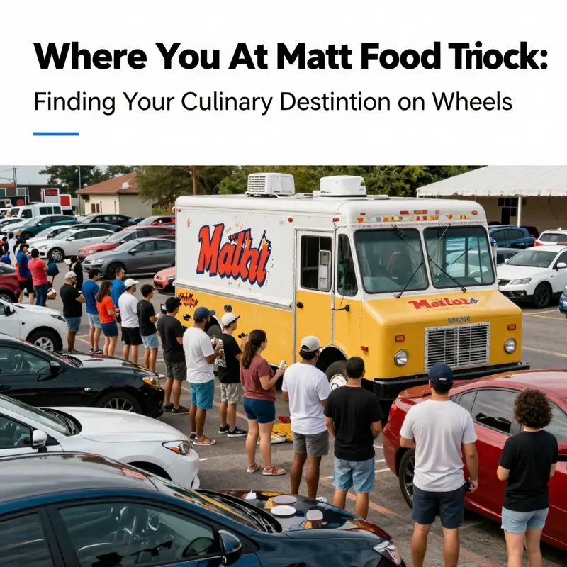 Matt Food Truck serving food at a car gathering, with several cars parked around.