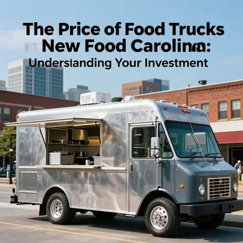 A variety of used food trucks available in North Carolina, each showcasing unique modifications and kitchen setups.