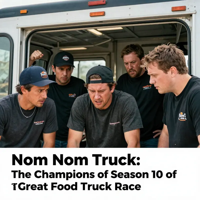 Misa Chien and Jennifer Green celebrate their victory with the Nom Nom Truck, embodying team spirit and culinary creativity.