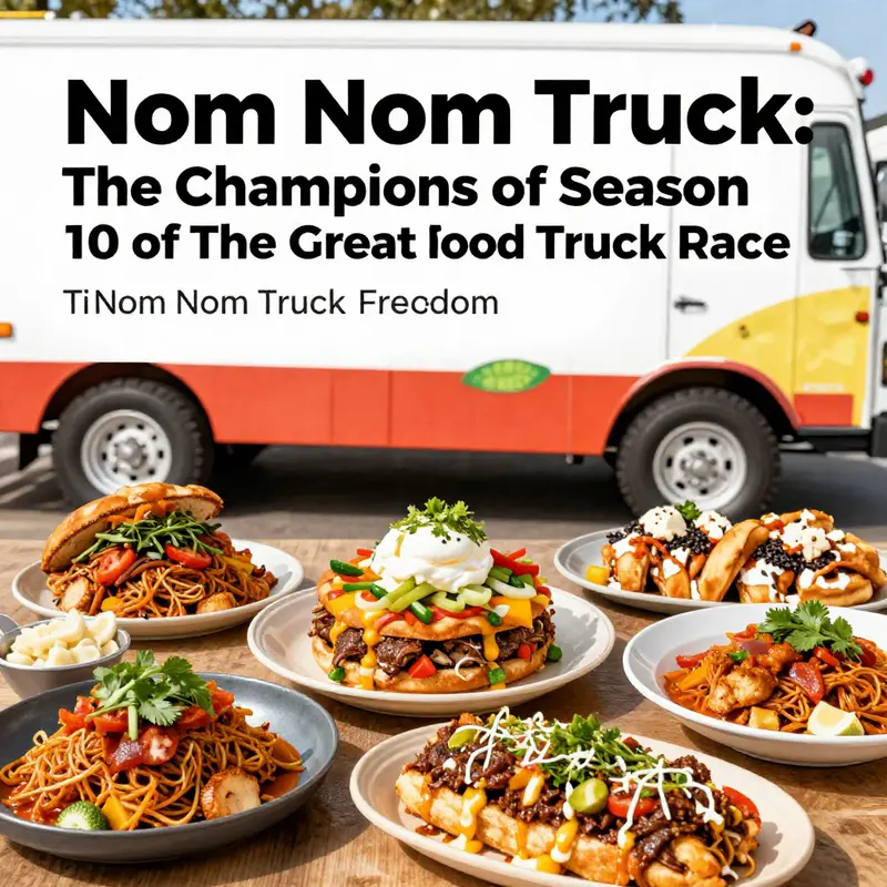 Misa Chien and Jennifer Green celebrate their victory with the Nom Nom Truck, embodying team spirit and culinary creativity.