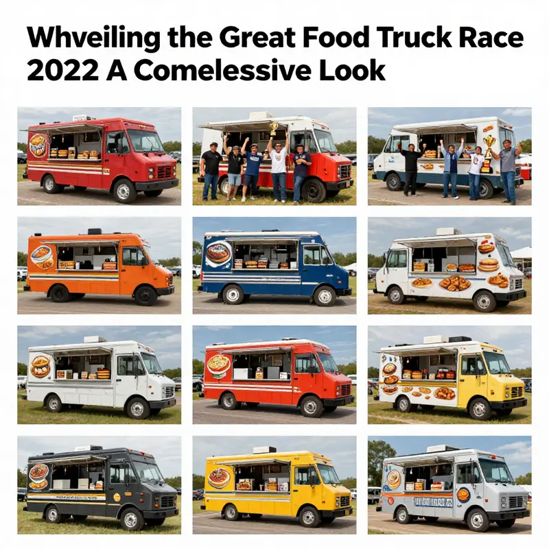 A snapshot of the lively atmosphere of the Great Food Truck Race, highlighting the competition’s energy and culinary creativity.