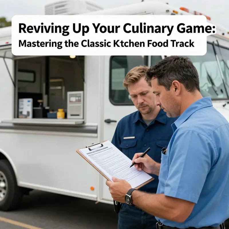 A stylish vintage food truck exterior with a modern kitchen layout, ready for culinary adventures.