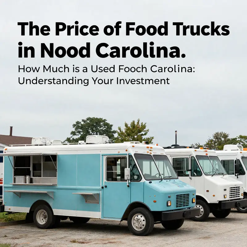 A variety of used food trucks available in North Carolina, each showcasing unique modifications and kitchen setups.