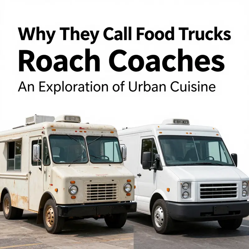 A humorous take on an old food truck, embodying the playful spirit behind the term ‘roach coach.’