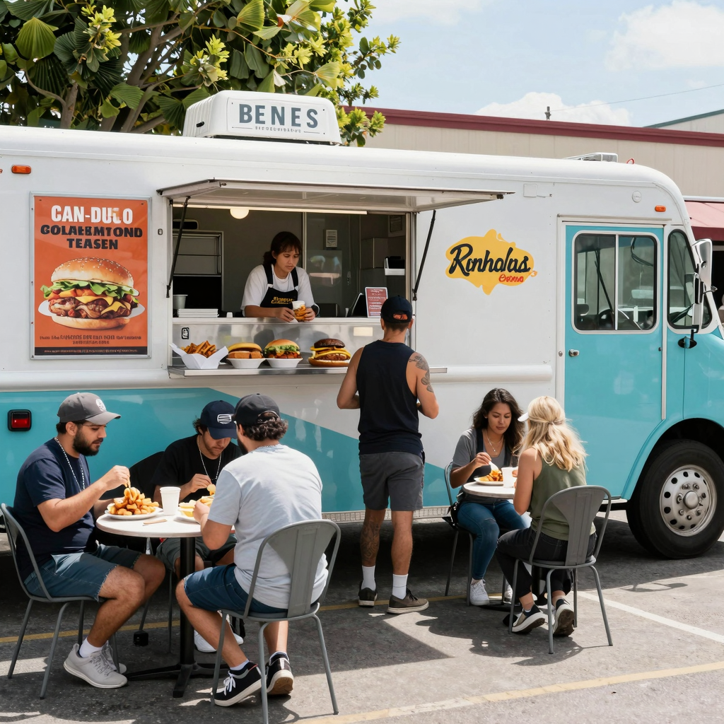 Vibrant food truck scene
