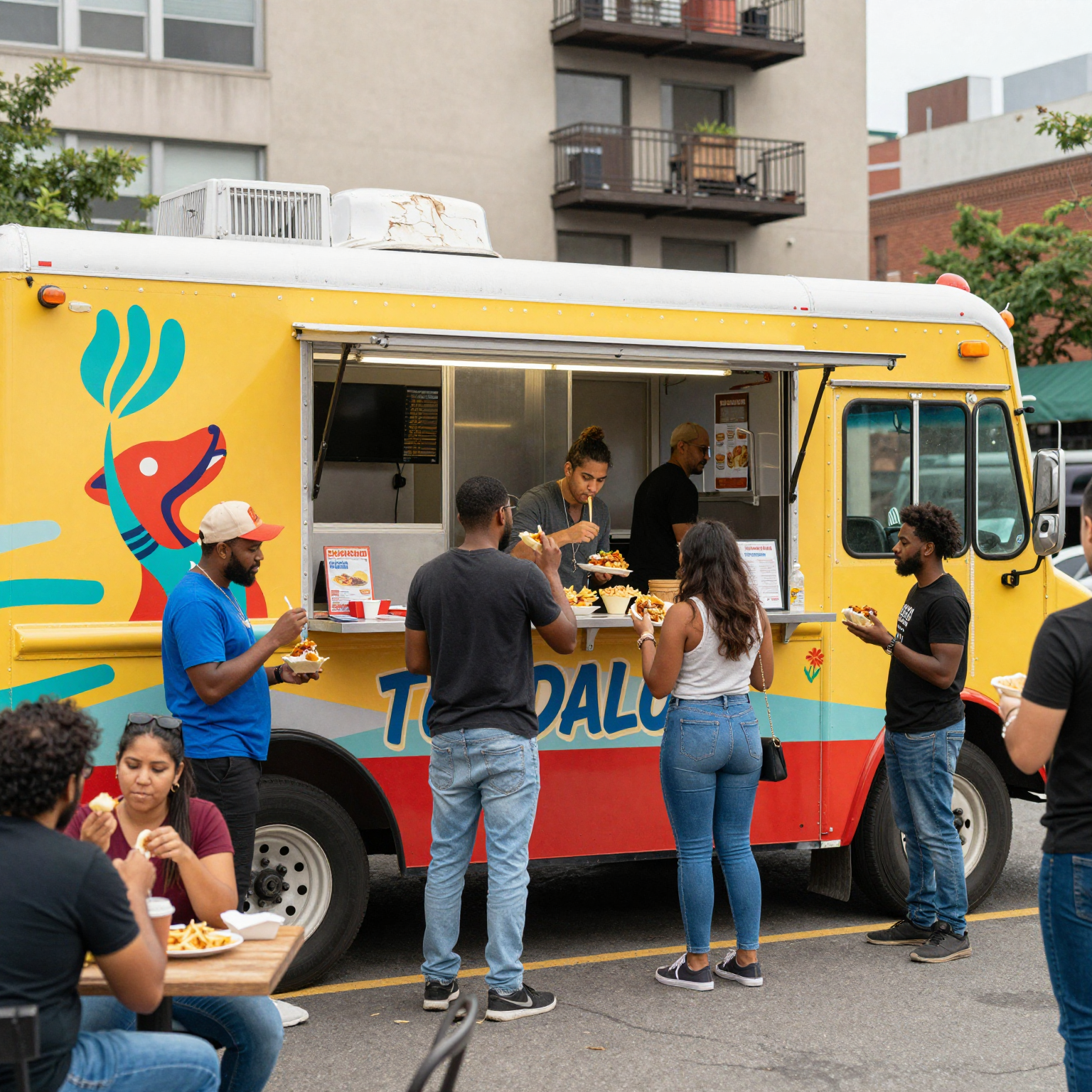 Vibrant food truck scene