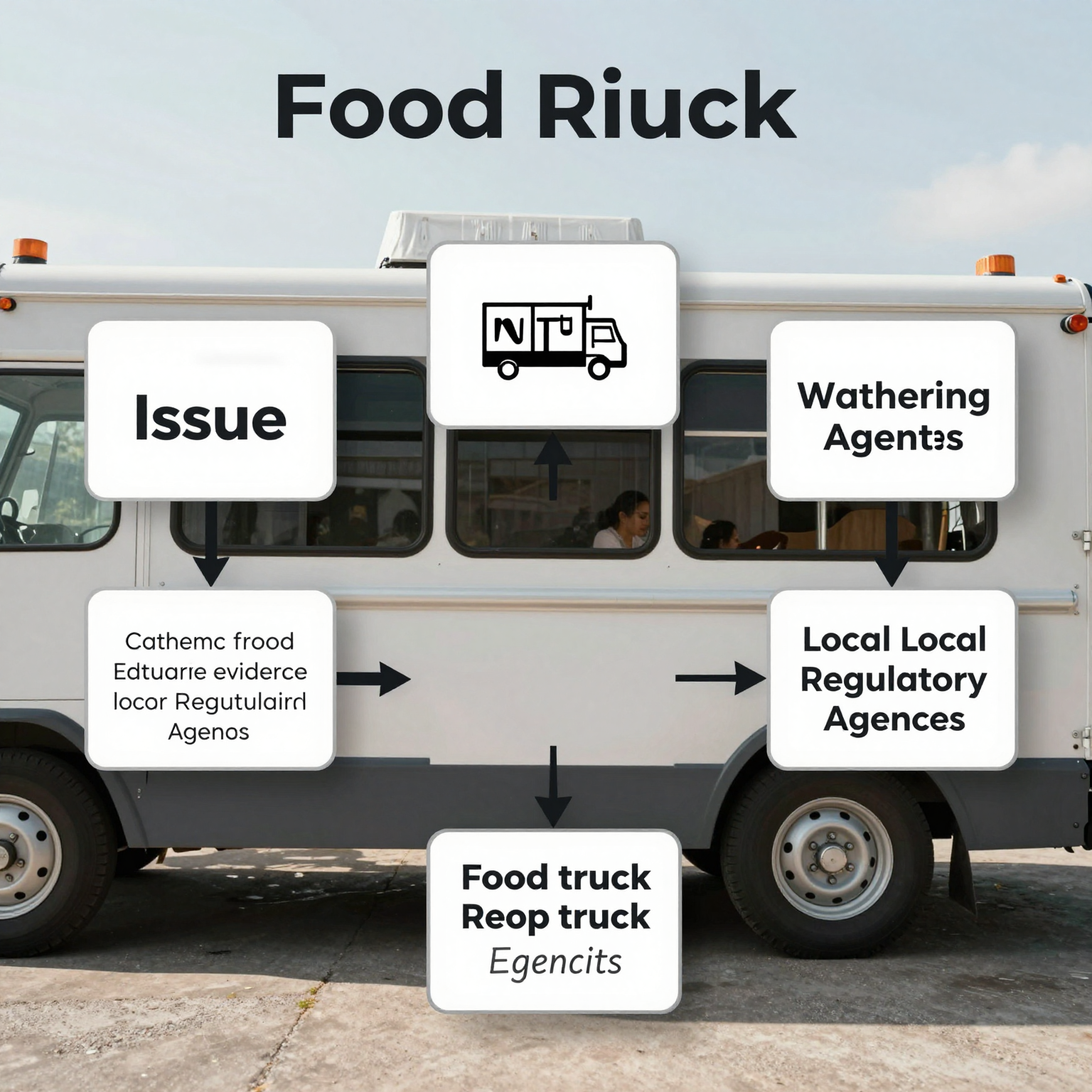 Flowchart showing the food truck reporting process