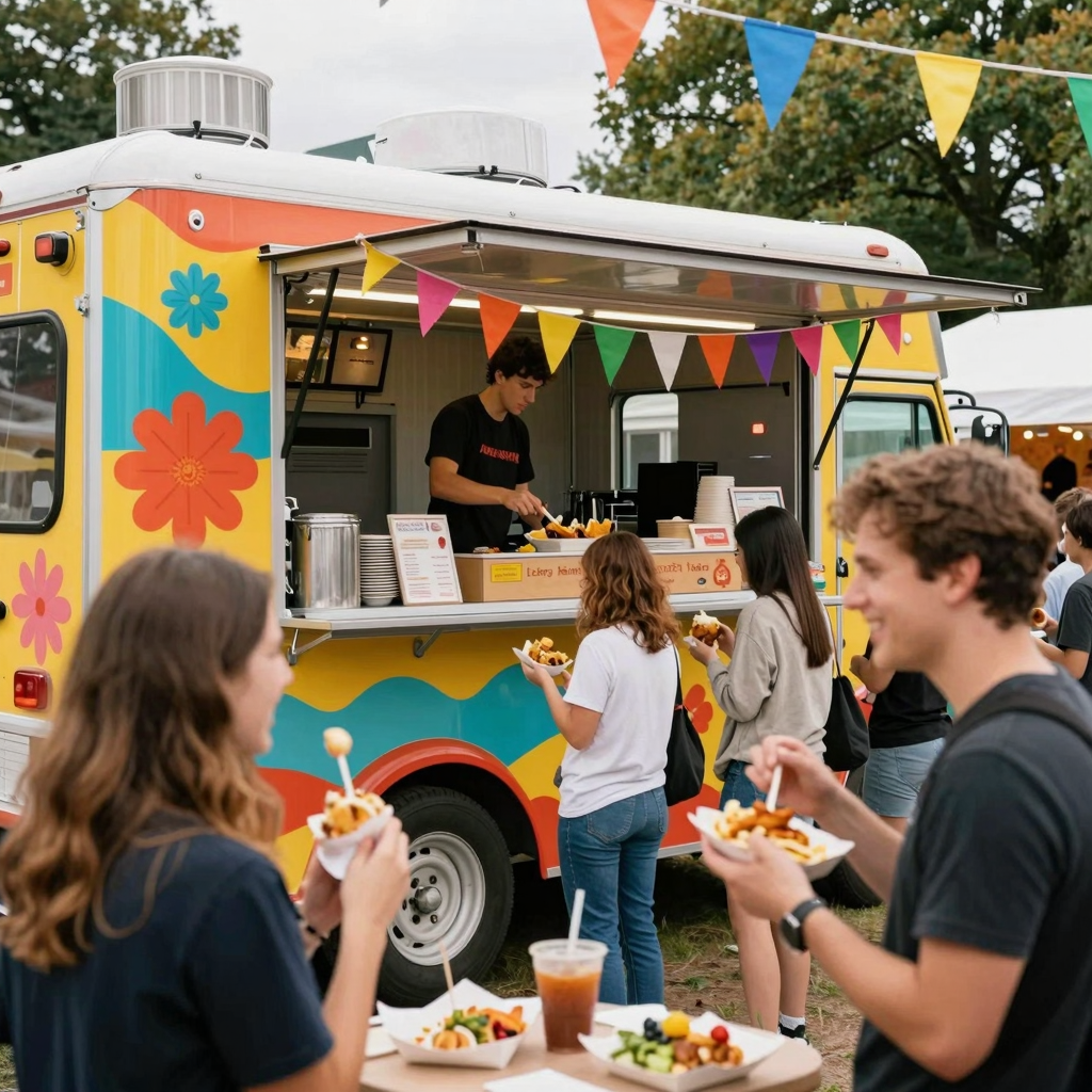 Vibrant Food Truck at a Festival
