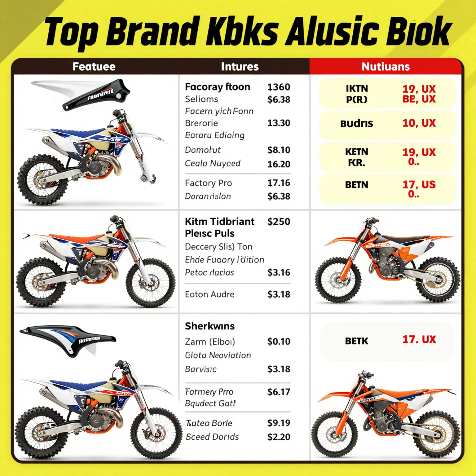 Dirt Bike Plastic Kits Comparison