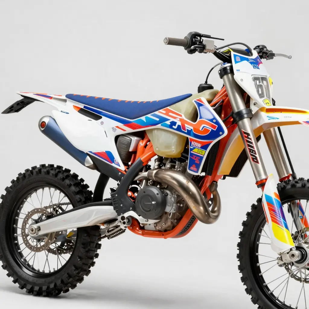 Dirt Bike with Vibrant Graphics