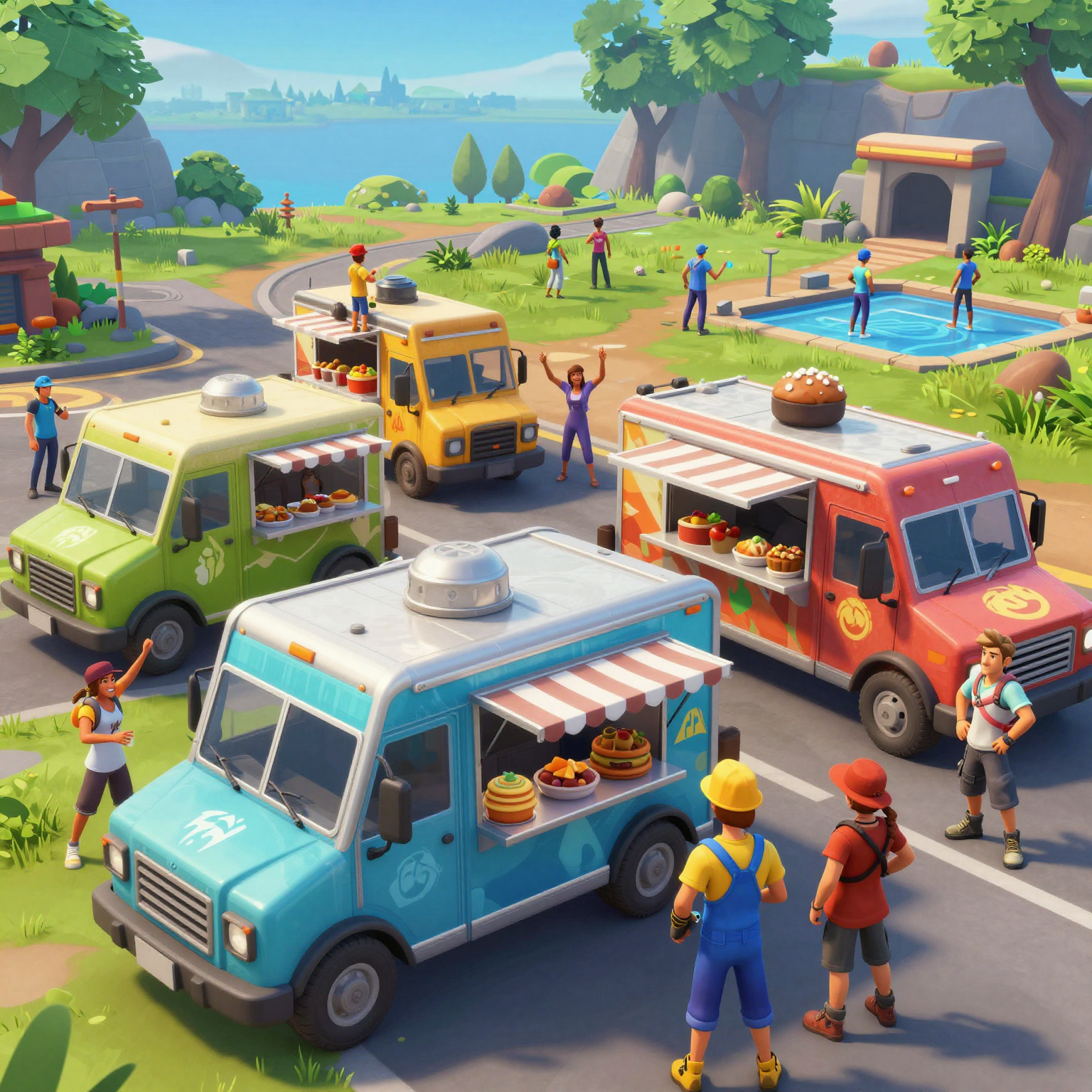food truck scene in Fortnite